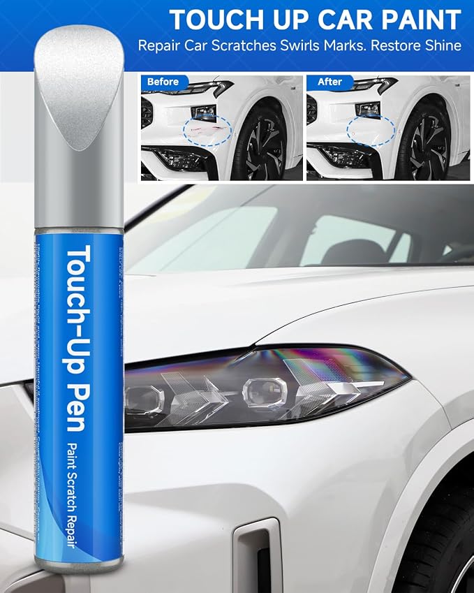 UG White Platinum Metallic Touch Up Paint Compatible with Ford Exact Match Touch Up Paint Car Scratch Repair