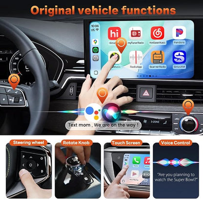 CarlinKit Mini Ultra 2026 – Wireless 2-in-1 CarPlay & Android Auto Adapter | Orange | Plug & Play | Converts Factory Wired to Wireless | Auto Connect | for iPhone & Android | Ultra-Compact Design