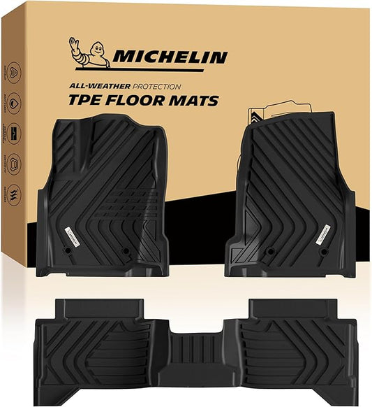 Michelin Vehicle Mats, All-Weather TPE Custom Fit Liner for 2024-2026 Toyota Tacoma Double Cab Auto Tran TRD/SR/SR5/Limited, Not Fit Hybrid or XtraCab, Elite