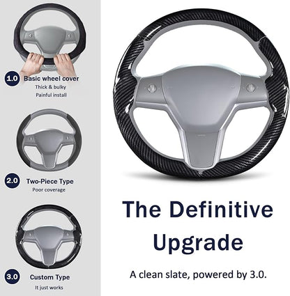 Steering Wheel Cover for Tesla Model 3(2017-2023) Model Y(2020-2024), Steering Wheel Accessories for Tesla Model 3/ Y