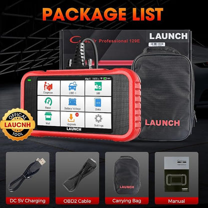 LAUNCH CRP129E 2026 OBD2 Scanner, 8 Reset Oil/EPB/TPMS/SAS/BMS/Throttle/DPF Reset, Injector Coding, ABS SRS Transmission Engine Code Reader, Lifetime Free Update Diagnostic Scan Tool, Auto VIN