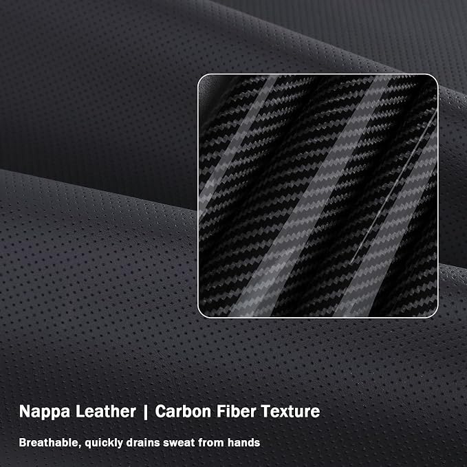 Steering Wheel Cover for 2017-2023 Tesla Model 3 2020-2024 Tesla Model Y, Car Steering Wheel Cover for Tesla Model 3/Y Accessories, Black