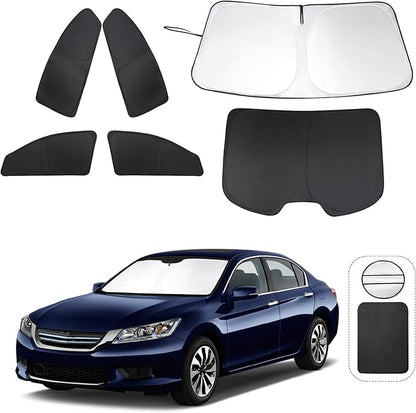 TINGLU Window Shades for Honda Accord 2013 2014 2015 2016 2017 Accessories Car Side Full Windows Windshield Sun Shade Sun UV Rays & Privacy Protection for Camping,Napping,and Relaxing 6PCS