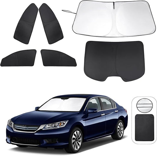 TINGLU Window Shades for Honda Accord 2013 2014 2015 2016 2017 Accessories Car Side Full Windows Windshield Sun Shade Sun UV Rays & Privacy Protection for Camping,Napping,and Relaxing 6PCS