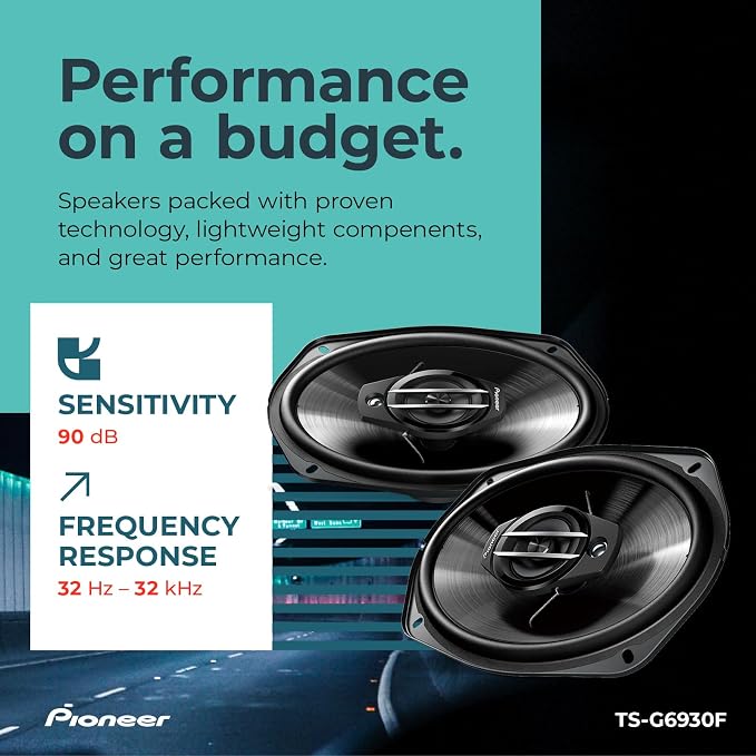 PIONEER G-Series TS-G6930F 6” x 9” 3-Way Speakers (Pair) – 400W Max, Balanced Sound + Smooth Treble, Great Stock Replacement, High-Efficiency Speaker Designed for OEM Power