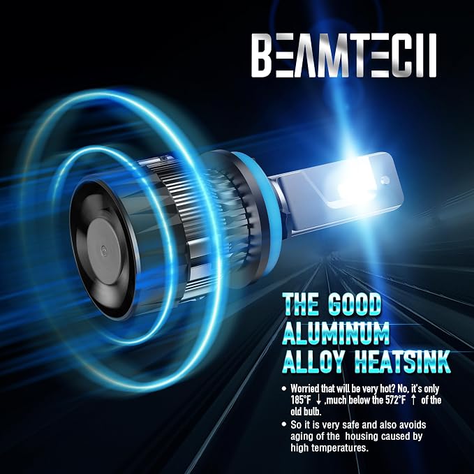 BEAMTECH 9005 H11 Fog Light Bulbs, 6500K Fog Light or Off Road Light