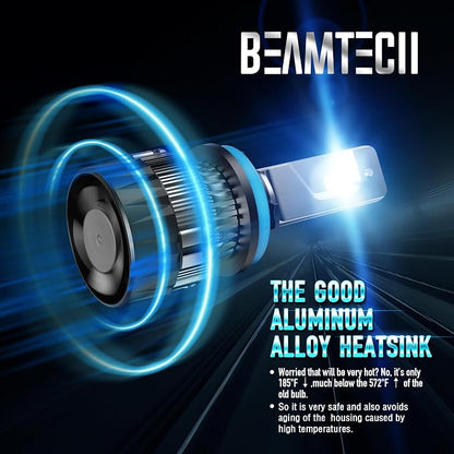 BEAMTECH 9005 H11 Fog Light Bulbs, 6500K Fog Light or Off Road Light