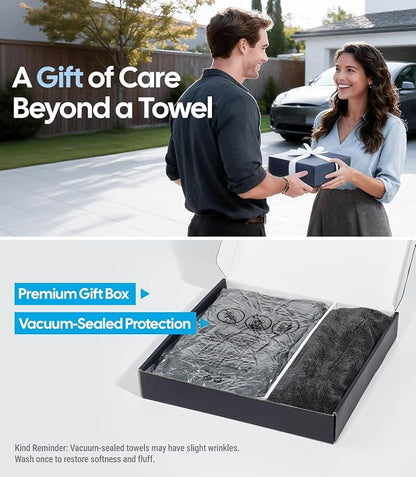 Wigoo Premium Microfiber Car Drying Towel 1300 GSM, 36" x 24" [Ultra-Absorbent, Streak-Free] Dual-Sided Edgeless Cleaning Towels with Twisted Loop, for Auto Detailing, Cars, SUV, Truck (2 Sizes)