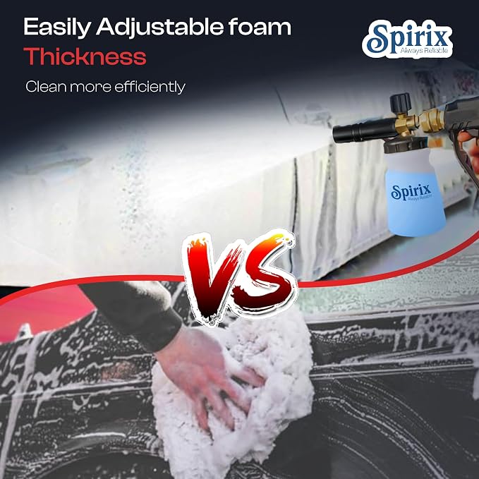 Foam Cannon for Pressure Washer - Heavy Duty Snow Foam Lance with Wide Neck 1L Bottle, Adjustable Foam Gun, 1/4" Quick Connector – Car Wash Soap Cannon Attachment for Deep Cleaning