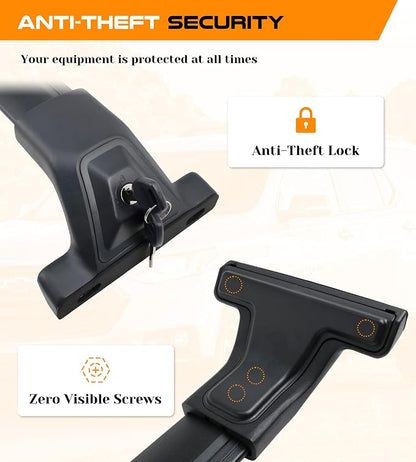 330 lbs Lockable Roof Rack Cross Bars Fit for 2018-2021 Chevy Chevrolet Traverse with Side Rails, Aluminum Crossbars, Rooftop Accessories for Skis Bike Kayak Cargo Box