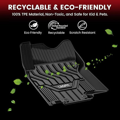 LASFIT Floor Mats for Nissan Rogue 2014-2020 (Not Fit Rogue Sport or Select), All Weather TPE Custom Fit Durable Floor Liners for Rogue S/SV/SL 2020 2019 2018 2017-2014 1st & 2nd Row Car Mats