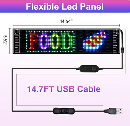Devil Eyes Light for Cars,Programmable LED Sign,LED Sign for Car,Bluetooth APP Control,DIY Design Text, Patterns, Animations(15"x 4")