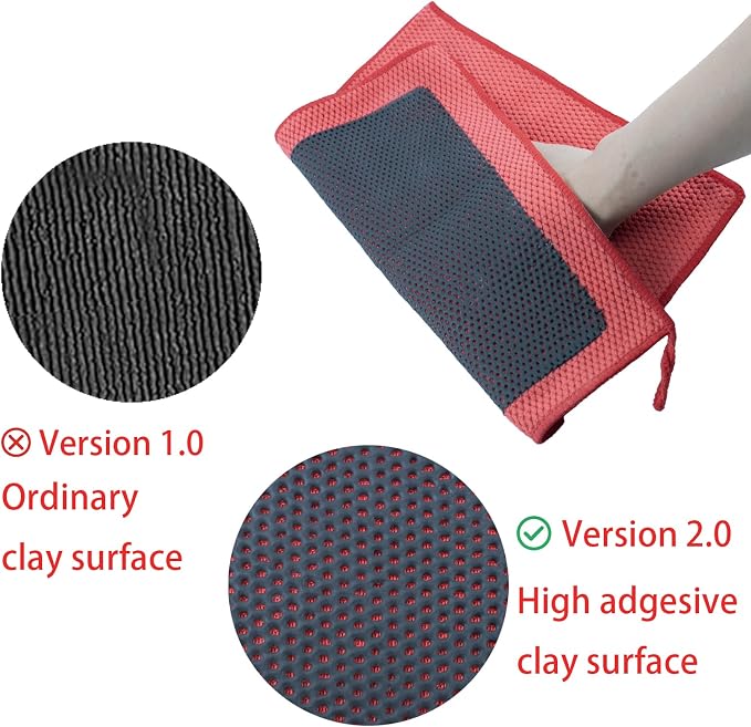 Clay Towels (12 * 12 in) Effective Cleaning & Release of Paint Contaminants | Professional Detail Products;Improve the Adhesion Between Aax and Sealant;Enhance Gloss and Color Saturation