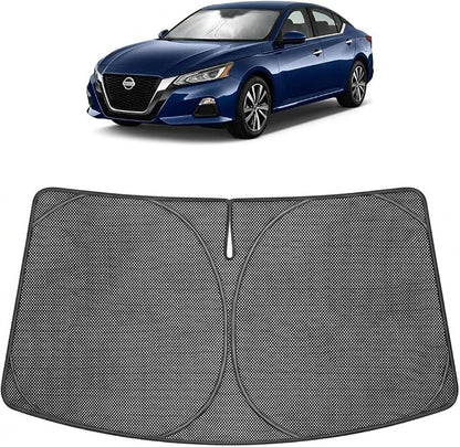 Proadsy Windshield Sun Shade Custom Fit Nissan Altima 2019-2026 Ice Crystal Black Front Window Sunshade UV and Heat Blocker Foldable Visor Keeps Car Cooler for Summer Parking and Daily Use