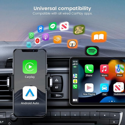 Wireless CarPlay Adapter, 2025 Wireless CarPlay Adapter for iPhone, in Car Accessories, USB and USB C, for IOS10 or Above, for Car Models from 2016 Onwards (Gold)