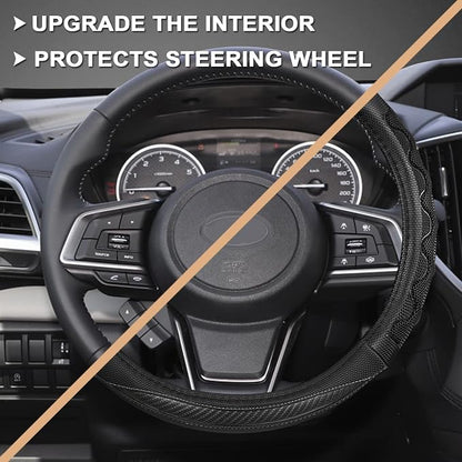GIANT PANDA Steering Wheel Cover for Subaru Forester, Car Steering Wheel Cover for Subaru Outback and Crosstrek - Gray