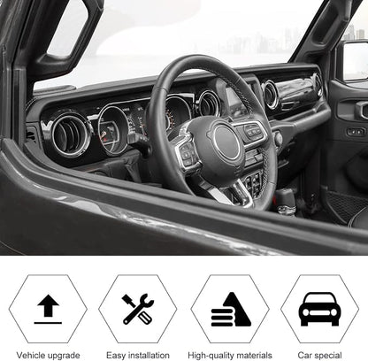 RT-TCZ Center Console Trim Cover Dashboard Control Panel Cover Decorative Interior Accessories for Jeep Wrangler JL JLU & Gladiator JT 2018-2022,Black