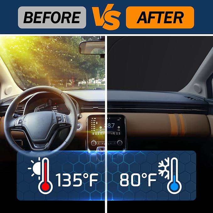 for Subaru Outback Sun Shade 2015-2024 2025, Car Front Window Covers Sun Visor Protector, Foldable Blocks UV Rays Windshield Sunshade for Subaru Outback Accessories