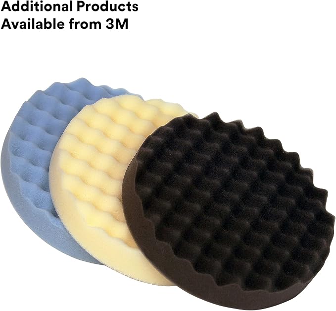 3M Perfect-It Foam Polishing Pad, 05738, 8 in, 1 Pad, Single Sided, Black, Waffle Face, Buffing and Polishing