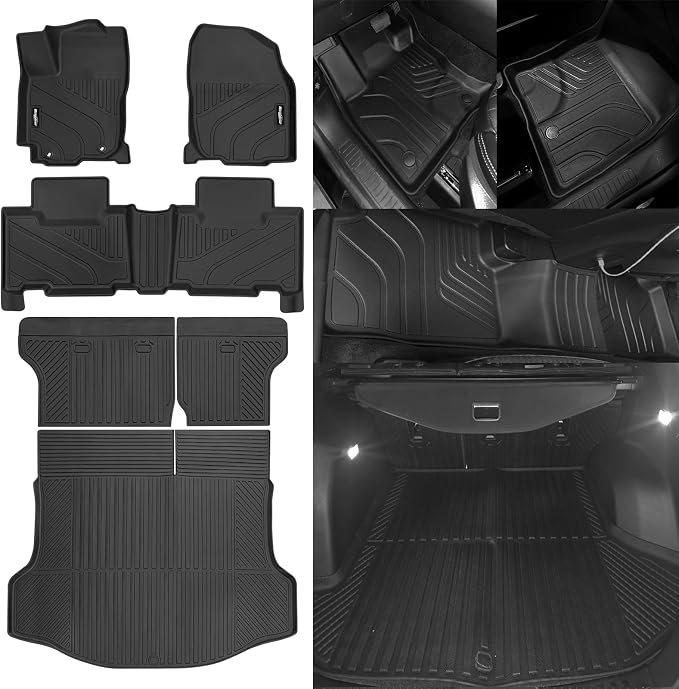 Floor Mats for Toyota RAV4 2013-2018, Trunk Mat and Backrest Mat All Weather TPE Protector for Toyota RAV4 Accessories