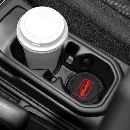 Car Cup Holder Coasters for Jeep Wrangler JL JK JLU and Jeep Gladiator JT Accessories Universal Car Cup Non-Slip Silicone Holder Coasters Interior Accessories (Black Red)