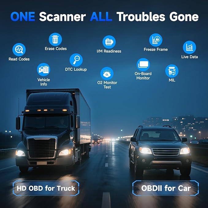 NEXAS NL102P Heavy Duty Truck Scanner with DPF Regeneration, Full System Diesel Diagnostic Tool for J1939/J1708 Trucks