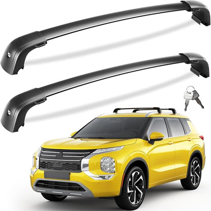 Tuyoung 300lb Lockable Roof Rack Cross Bars Compatible with Mitsubishi Outlander 2022-2026 & Outlander PHEV 2023-2026 (Not for Outlander Sport), Lockable Aluminum Black Crossbar Luggage Rooftop