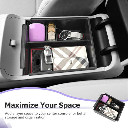 LUWU 2025 2026 Hynudai Tucson Center Console Organizer 2022-2026 Tucson NX4 Armrest Storage 2026 Tucson Console Organizer Tray Tucson SE/SEL/XRT Armrest Organizer 2025 2026 Tucson Accessories (Red)