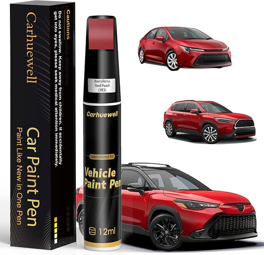 3R3 Barcelona Red Pearl Touch Up Paint Compatible with Toyota, Exact Match Car Paint Pen Automotive Scratch Repair Remover Kit Quick & Easy Solution for Vehile Chips and Nicks