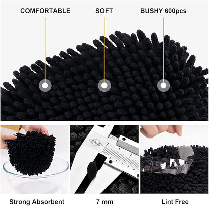 Ordenado 62" Car Wash Brush Kit Mitt Mop Sponge with Long Handle Chenille Microfiber Car Cleaning Brush Kit Supplies Car Washing Mop Kit Car Care Kit of Scratch-Free Replacement Head for Car RV Truck