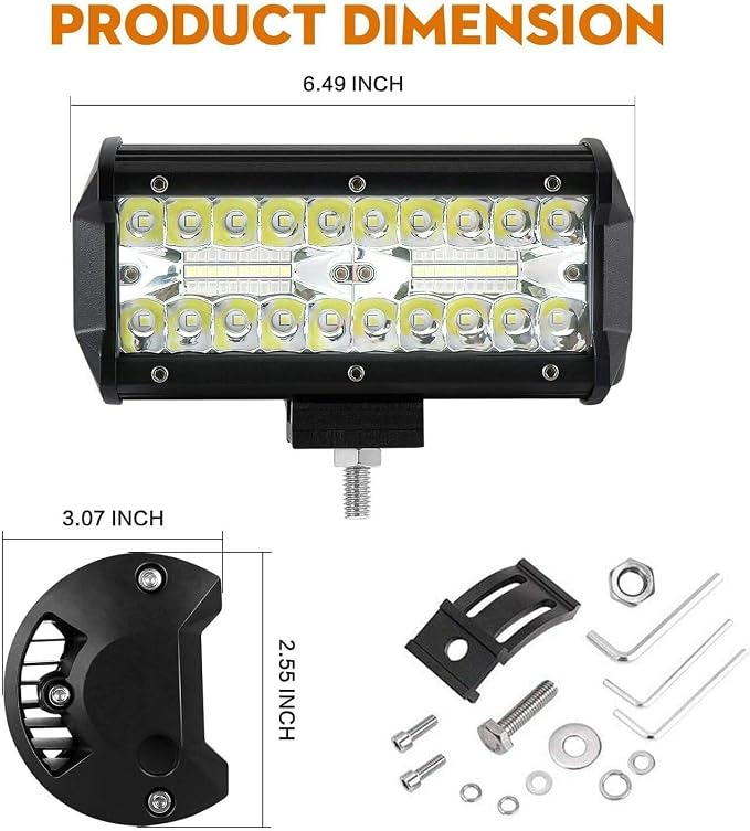 12 Volt led Lights, 7 Inch 120w led Off Road Lights 4 pcs Led Lights Vehicle Accessories for Trucks ATV UTV Tractor Pickup Cart SUV Jeep, 2PCS