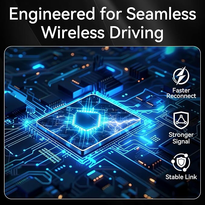 Wireless CarPlay Adapter 2026 Upgrade Mini Design, Bluetooth Plug & Play Converts Wired CarPlay/Android Auto to Wireless - Easy Use Fast Stable Connection for iPhone iOS 10+ & Android 11+