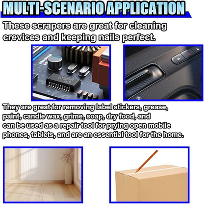 3PCS Plastic Scraper Tool - Multi-Purpose Non-Scratch Scrapers Cleaning Tool for Tight Spaces - Pen-Shaped Label Sticker Remover Scraper for Car Detailing Kitchen Crevices Gaps (Orange)