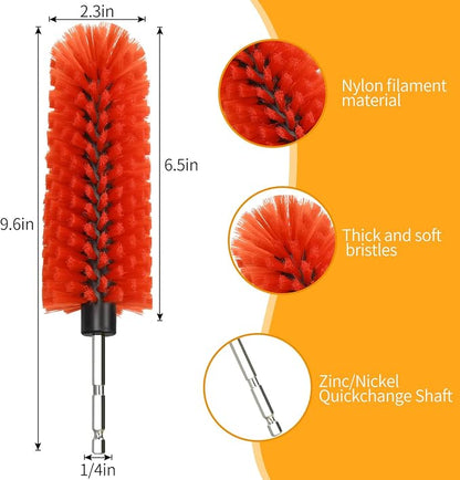 Drill Brush for Car Wheel and Bottle, Highly Dense and Durable Car Cleaning Brush for Wheels, Rims, Engines, Exhaust, Bottle