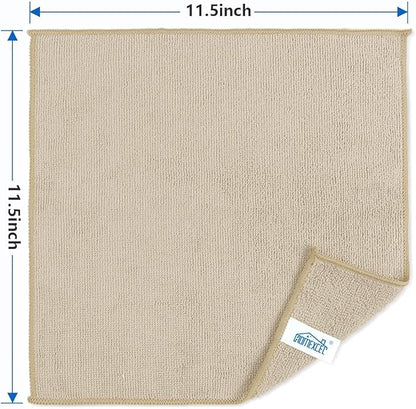 HOMEXCEL Brown Microfiber Cleaning Cloth, 8 Pack Cleaning Towels for Kitchen, Lint Free, Scratch-Free, Highly Absorbent, and Reusable Cleaning Rags for House, Window and Glass, Cars, 11.5 X11.5 inch