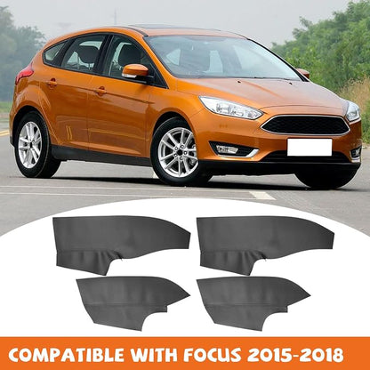 RUIANTE 4pcs Door Panel Cover Trim Replacement Compatible for Focus 2015-2018 Car Interior Accessories (Black)