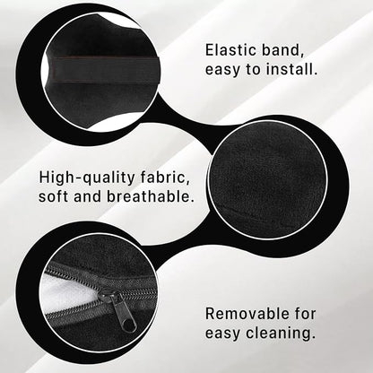 Car Headrest Pillow, Soft & Comfortable Memory Foam Car Neck Pillow for Driving Fatigue Relieve, Universal Cars Head Rest Pillows with Adjustable Strap, Car Interlor Accessorles (Black)