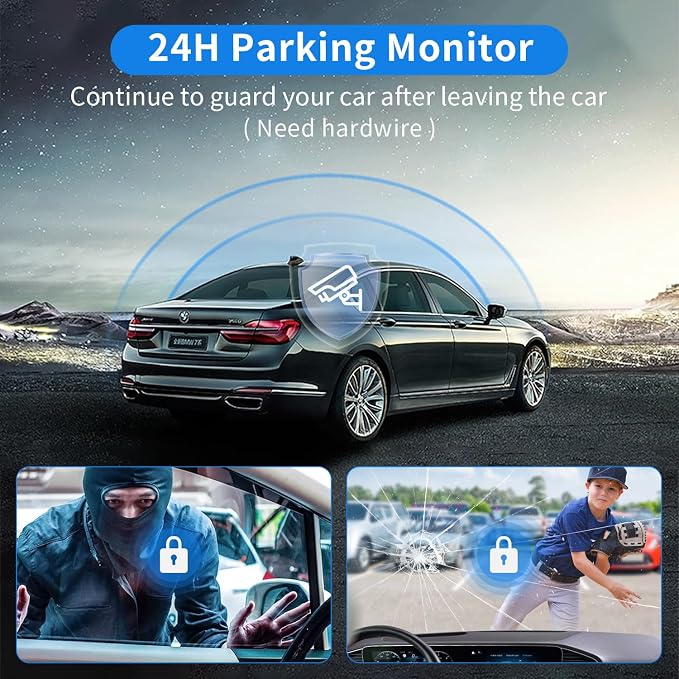 360° View 4 Channel Dash Cam Front and Rear, Dash Camera for Car with 3.16" IPS Touch Screen, 8 IR Night Vision, 5G WiFi&GPS,APP Control, G-Sensor, Loop Recording, Parking Mode, 64GB Card