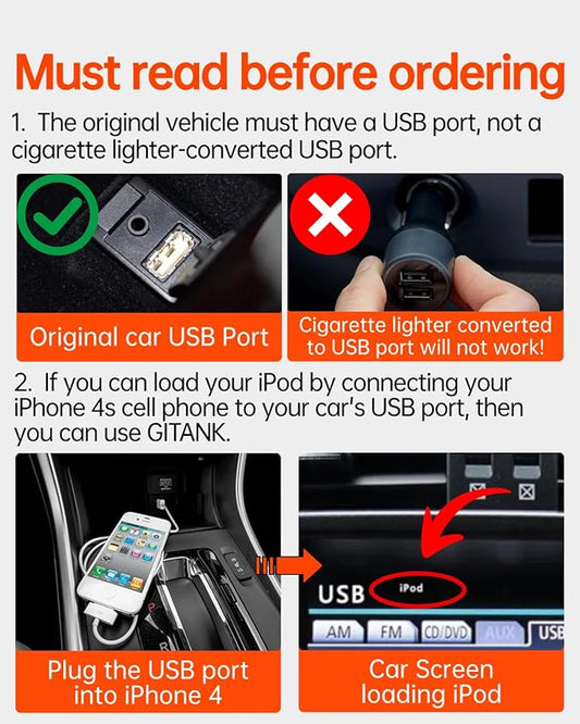 USB Bluetooth 5.3 Car Adapter Compatible for Lexus,Toyota,Opel,Saab,Pioneer Radio and Clarion Radio iPod iPhone Music Interface Connector