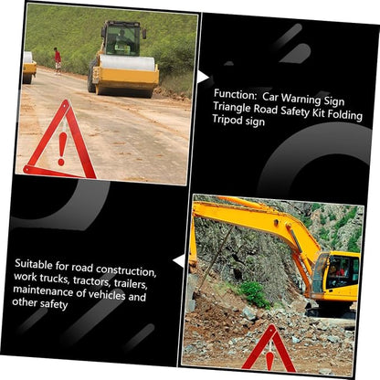 4pcs Warning Triangle Auto Safety Sign Car Kit Tripod Road Safety Kit and Firm