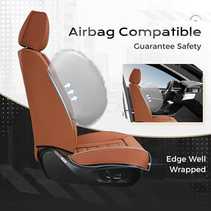 Coverado Car Seat Covers, Front Covers for Cars, Car Seat Cover Front Seats, Automotive Seat Cover, Waterproof, Leather Car Seat Cushion, Universal Interior Covers Seat Protectors for Most Cars