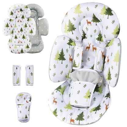 Generic Infant Car Seat Insert Compatible with Mamaroo Swing & Graco Swing and Infant Car Seat, Newborn Insert Baby Head Body Support, Reversible Design, Breathable Soft Fabric, 1Pcs - Green Forest