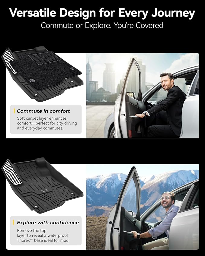 3W Floor Mats(with Metal Pedals) with Carpet & Cargo Liner Fit for Honda CR-V 2023 2024 2025 2026 TPE All Weather Waterproof Custom Fit Automotive Liners and Carpet for Honda CRV(Include Hybrid)