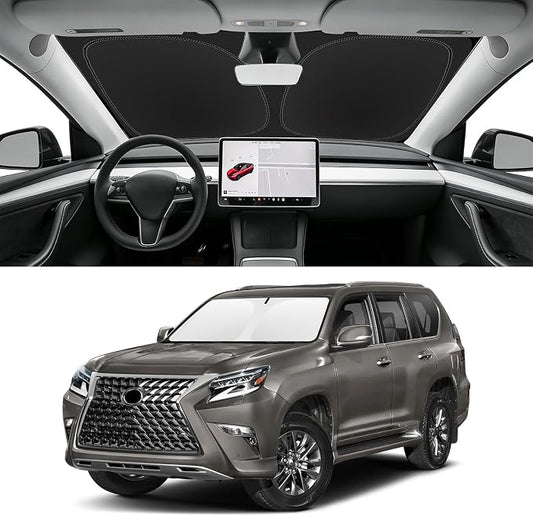 Custom Fit Windshield Sun Shade for Lexus GX 2010-2023, Blocks UV & Heat, Front Window Sunshade Accessories, Easy Fold & Store Keep Your Car Cooler