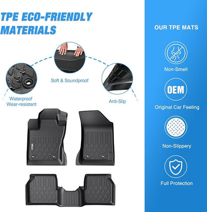 Nilight TPE Floor Mats for Jeep Compass 2017 2018 2019 2020 2021 2022 2023 2024 2025 2026 All Weather Custom Fit Heavy Duty Floor Liners