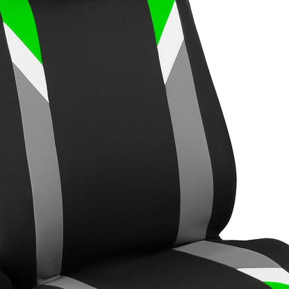 FH Group Premium Modernistic Flat Cloth Car Seat Covers – Universal Fit, Washable Seat Covers for SUV Sedan Van, Green, Full Set