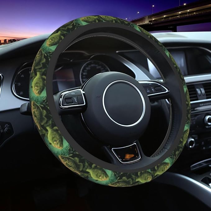 Fish Steering Wheel Covers Non Slip Neoprene Universal 15 Inch Steering Wheel Protector Car Cover for Men Women