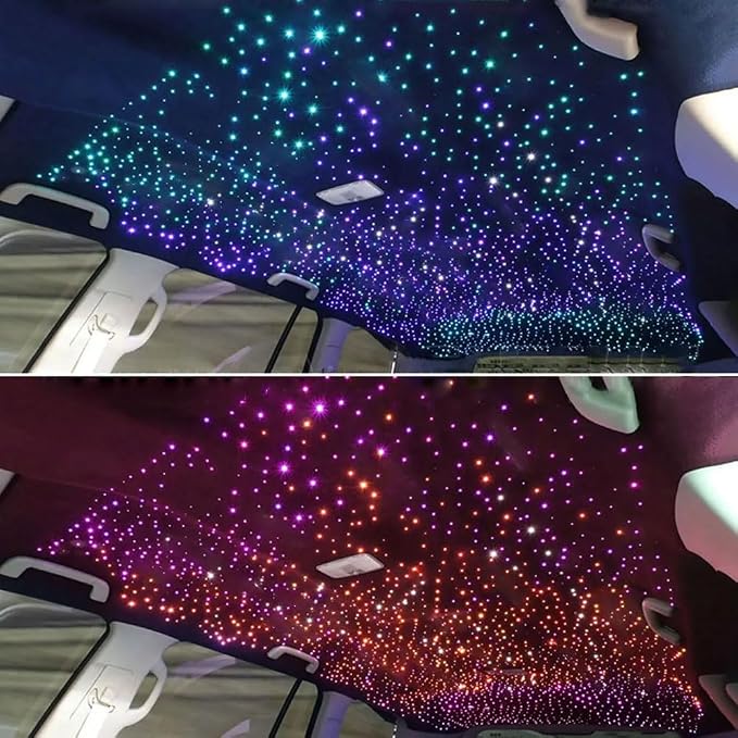 Twinkle Starlight Headliner Light:1100pcs 13.1ft Star Lights for Suvs | 32W,Dual Color Motor, RGBW Changing Color, APP/Remote Control,Voice/Sound Activated,for home theater SUVs Truck