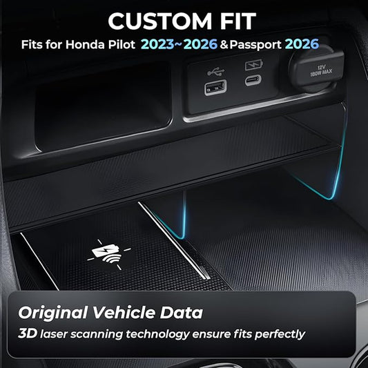 Center Console Organizer for Honda Pilot 2026 2025 2024 2023 & Passport 2026 Interior Accessories, Armrest Storage Box Insert Tray Secondary Divider for 2023-2026 Pilot & 2026 Passport, Black