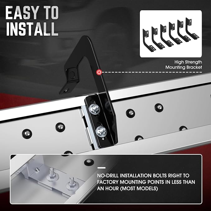 DNA Motoring 6.5" Flat Running Boards Side Step Nerf Rails Bars Compatible with 2004-2014 Ford F150, Fits Extended Cab Models, STEPB-U-F15004-T1-E
